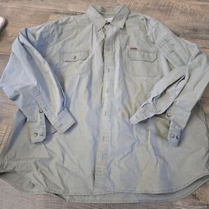 Carhartt Men's Button Down Shirt - Blue and Olive